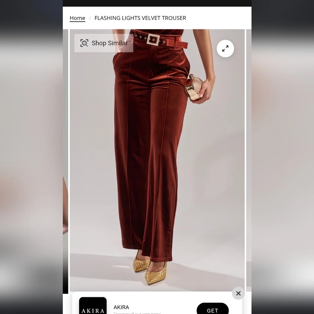 FLASHING LIGHTS VELVET TROUSER - 1X - Picture 2 of 3